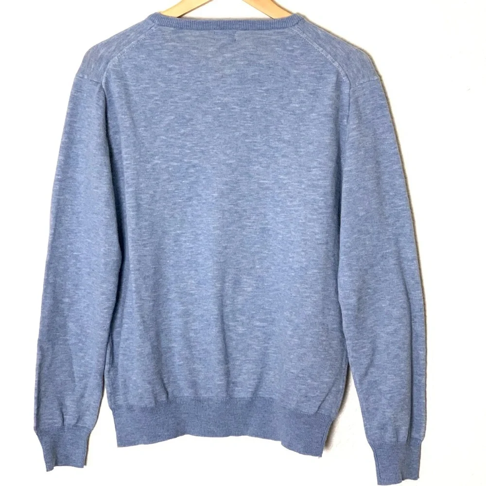 J. Crew | Cotton v neck long sleeve pullover sweater light blue size med…